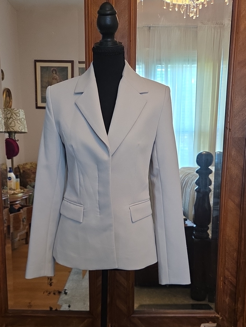 Zara Light Gray Tailored Women's Blazer